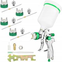 Pistola per verniciatura HVLP argento con 4 ugelli (1.4 + 1.7 + 2.0 + 2.5)