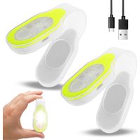 Lot de 2 lampes LED à clip - Pour infirmière - Rechargeable par USB - Lampe de poche à clip sur vêtements - Lumière de sécurité LED - Cartable pour le camping - Rouge