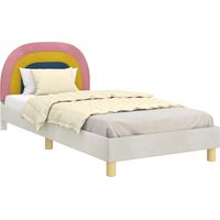 Lit enfant - Lit contemporain avec tête de lit Crème 90 x 200 cm fr5895 - Maison La Vie