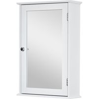 Specchio mobile bagno con anta magnetica e ripiano regolabile, bianco