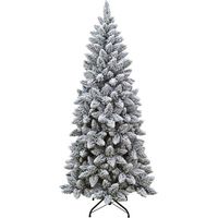 Albero di natale innevato bianco alaska slim cm210 apertura ad ombrello artificiale folto salvaspazio 818 rami diametro 95cm