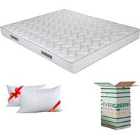 EVERGREENWEB - Materasso Matrimoniale 170x190 Alto 16 cm in Poliuretano Ortopedico lastra Water Foam Bio + Coppia Cuscini Memory Foam Inclusi Rivestimento Morbido Bianco Anallergico, per Reti o Letti