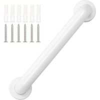 Poignée de soutien pour douche – Barre d’appui en acier inoxydable blanc, 30 cm, idéale pour personnes âgées et PMR