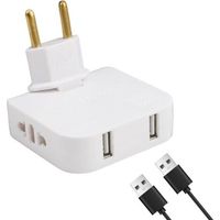 2pcs Multiprise Plate – Prise Murale Extra Plate 2 Ports USB + 2 Prises, Design Ultra-Fin, Prise pivotante à 180 degrés, Compatible avec Les multiprise Plates Derriere Meuble, 220 V