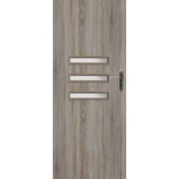 Porte d'intérieur vitrée MEDIOLAN chêne Sonoma en plusieurs dimensions - Poussant: Gauche - Largeur porte: 90 cm