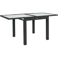 Gartentisch ausziehbar Outdoortisch Erweiterbarer Buffettisch, wetterbeständig, 160 cm × 80 cm × 75 cm, Schwarz