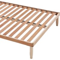 EVERGREENWEB - Rete Matrimoniale Fissa 180x195 alta 35 cm a Doghe in Legno Naturale ORTOPEDICA Base Letto o Materasso Struttura Rinforzata Traverso Centrale 5 Gambe Smontabili Base da Incasso, OFFERTA