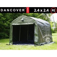 Tenda magazzino PRO 2,4x2,4x2m PE, con pavimento, Verde/Grigio - Dancover