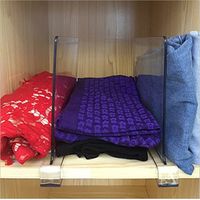4 séparateurs transparents en acrylique – Cloisons pour armoires et bibliothèques – Maintien des vêtements et livres