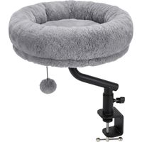 Skylos Cat Desk Bed Rotatable Adjustable Elevated Grey Cozy Hanging Desk