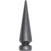 Deco Fer Forge – Pointe de lance cône en fer forgé – Hauteur 112mm – Largeur 28mm – Base Ø24mm – Fixation par soudure – Élément décoratif pour portail