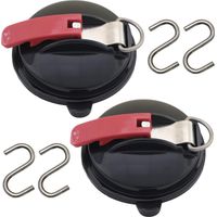 Suction Cup Anchor, Suction Cup Anchor with Attachment, 2 Suction Cups with 4 S Hooks, Multifunctional Car Suction Cup for Car Side Tents Camping Tarpaulin Accessory