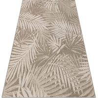 TAPPETO DI SPAGO SIZAL FLOORLUX 20504 FOGLIE grigio scuro / Champagne GIUNGLA beige 60x110 cm