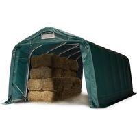 Robust pasture shelter 3.3x7,2 m waterproof PVC tarpaulin 800N storage tent, for concrete, green