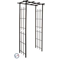 Louis Moulin Pergola stretta 3046 - Tubo quadrato per pianta rampicante in ferro invecchiato, 97 x 40 x 198 cm