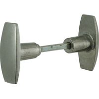 Bouton double en alu poli - DUVAL - Tige carrée 6 x 90 mm