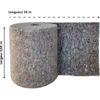 Naturasol – Sous-couche feutre pour moquette – Largeur 65 cm – Rouleau 30 m² – Isolation acoustique pour escalier