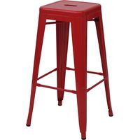 Tabouret de bar HHG-844, pour comptoir, métal, style industriel, empilable, rouge