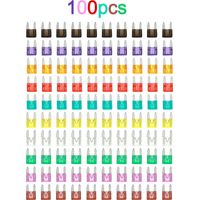 Assortiment de fusibles à Mini lame pour voiture et camion, 100 pièces, Kit de fusibles 40A 3A 5A 7.5A 10A 15A 20A 25A 30A 35A