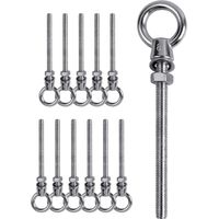 12 PCs Boulon à œil , Boulon à œil M8 x 100mm , Anneau de levage M8, Boulon à œil en acier inoxydable 304 , Crochet à visser Boulon à œil M8