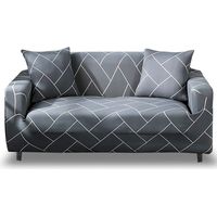AIDUCHO Housse Canape Extensible Avec Accoudoirs Housse De Fauteuil Elastique Couvre Canapé Universelle Magique Housse Protection Pour Canapé Antidérapante, (3 Place, Rayures Gris Clair) Sans Taie D'o