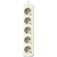 Mehrfachsockel 5 Schukosteckdosen Kabel 1,5m WHITE