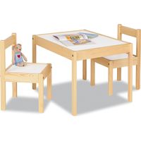 Pinolino Set di 3 sedie Olaf 2 e 1 tavolo Olaf trasparente laccato bianco