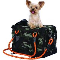 Borsa da trasporto - M PETS - REMIX 2 in 1 Camouflage & Arancione - 41 x 28 x 28 cm - Pieghevole - Leggera - Cintura a tracolla