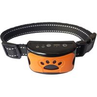 Wiederaufladbares Anti-Bell-Halsband für Hunde, Trainingshalsband für kleine, mittelgroße und große Hunde mit 2 Vibrations- und Tonmodi und 7 Empfindlichkeitsstufen, orange Farbe