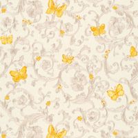 Exklusive Luxus Tapete Profhome 343253 Vliestapete leicht strukturiert mit Blumen-Muster glitzernd gelb gold creme 7,035 m2