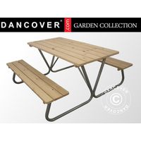 Table de pique-nique, 1,75x1,60m, Naturel - Dancover
