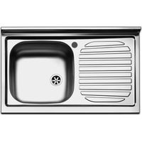 Lavello da appoggio in acciaio inox 1 vasca a sinistra dimensioni 80x50 cm pi801rpc apell