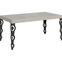 Table Extensible Karamay Premium Cashmere 120/224X90 Cm Avec Pieds Anthracite