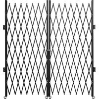 VEVOR Double Folding Security Gate, 6-1/2' H x 12' W Folding Door Gate, Steel Accordion Security Gate, Flexible Expanding Security Gate, 360° Rolling Barricade Gate, Scissor Gate or Door with Keys