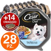 Cesar Dog Scelta dello Chef con Pesce Bianco e Riso Integrale - Vaschetta 150 Gr -