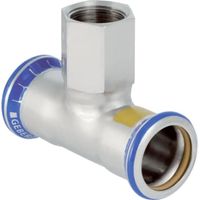 Geberit Mapress Acero inoxidable Te con rosca hembra (Gas), DN 65 / 20 / 65, dø 76.1 mm, 34266