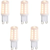 LUEDD Set de 5 bombillas LED G9 regulables opal 3W 250lm 2200K