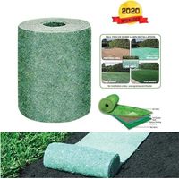 Rouleau de tapis de semences de gazon, tapis de culture d'herbe biodégradable 10FT, tapis de semences de gazon engrais jardin pique-nique jardinage tapis de plantation de pelouse (3×0.2m )