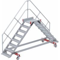 Euroline 512 mobiler Überstieg 45° Stufenausführung Alu gerieft Stufenbreite 600mm 8 Stufen