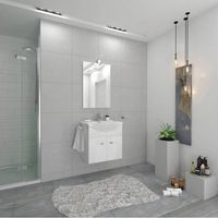 MOBILE BAGNO EMMA 58 SOSP C/SPECCHIO BIANCO