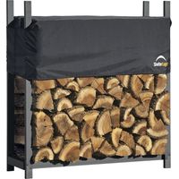 ShelterLogic Étagère à bois pour cheminée avec couvercle Noir
