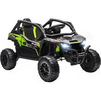 AIYAPLAY coche eléctrico para niños 12V, Kawasaki Teryx KRX 1000, con 2 motores, control remoto 2,4G, suspensión trasera, faros, USB, negro