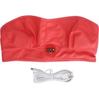 Soutien-gorge masseur de poitrine à compression chaude et vibrations, portable avec bretelles d'épaule, pour soins mammaires.