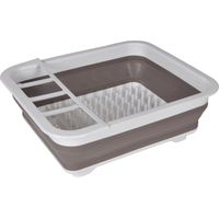 Égouttoir à vaisselle rétractable taupe