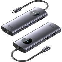 Docking USB Tipo-C Vention TQVHB/ 2xHDMI/ 3xUSB/ 1xRJ45/ 1xLector de Tarjetas/ 1xUSB Tipo-C PD/ Gris