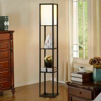 Puluomis Floor Lamp 3-in-1 Floor Lighting Three-layer Lights Modern Decorative Shelf Standing Display Shelf with Updated Pull Chain for Living Room Bedroom