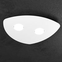 Plafoniera Moderna Shape Metallo Bianco 2 Luci Gx53