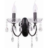 Applique Candellux Aurora 2xE14 nero cristallo 22-73723