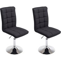 Set de 2 sillas de salón Peking en tela Negro