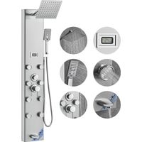 VEVOR Sistema de panel de ducha 6 modos Pantalla digital Acero inoxidable